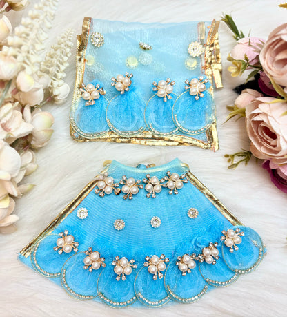 Mata Rani Skyblue Lehenga, choli & Duppatta- 3 piece set