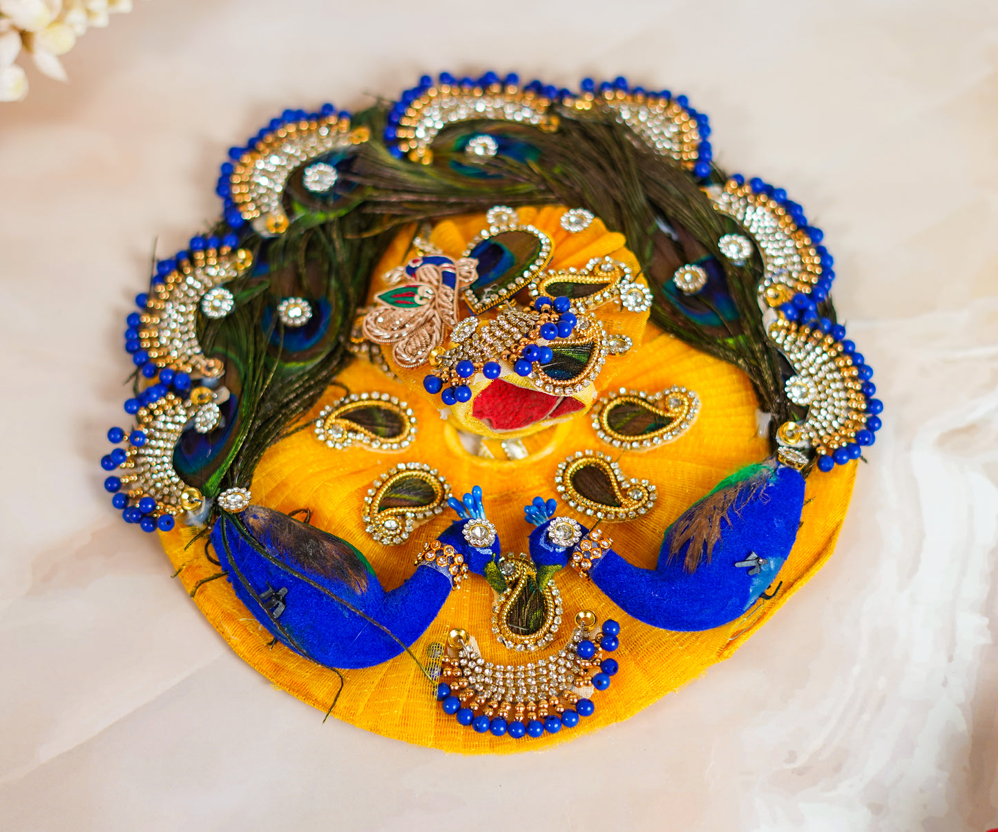 Yellow Peacock Laddu Gopal Dress