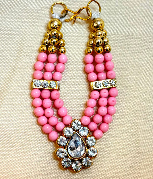 Light Pink Stone Necklace / Haar  for laddu gopal ji (Free Size)