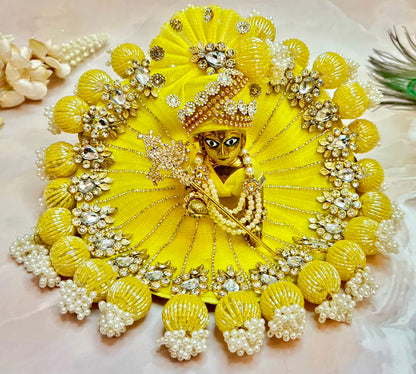 Pastel Yellow Heavy Jerken Laddu Gopal Dress