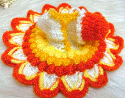 Sunflower Woollen Laddu Gopal Dress with Woollen Cap (3 piece Set)