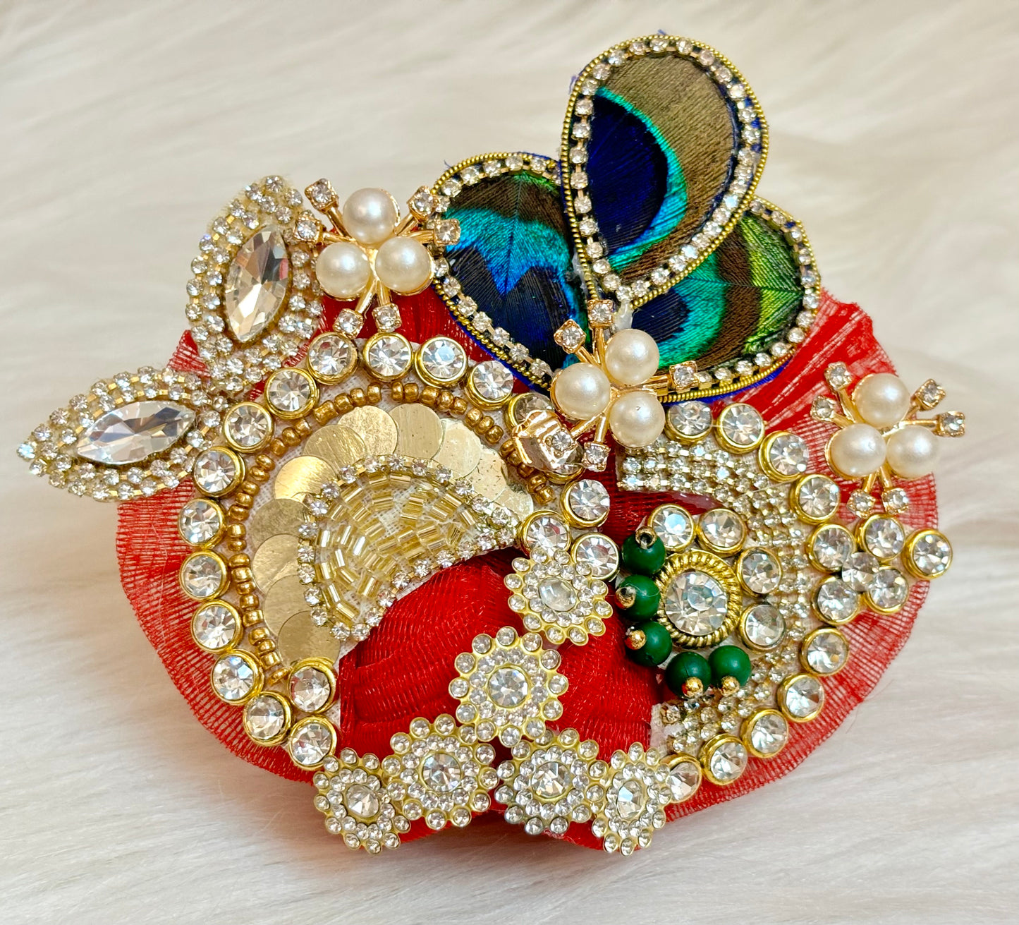 Red Peacock Laddu Gopal Dress