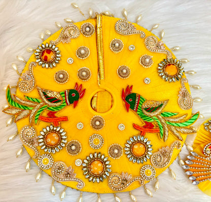 Auspicious Festive Special - Yellow Parrot Laddu Gopal Dress