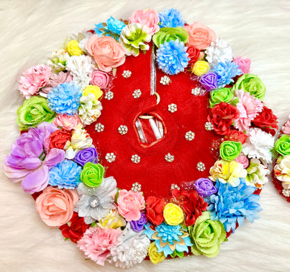 Red Multi-Flower Laddu Gopal Dress