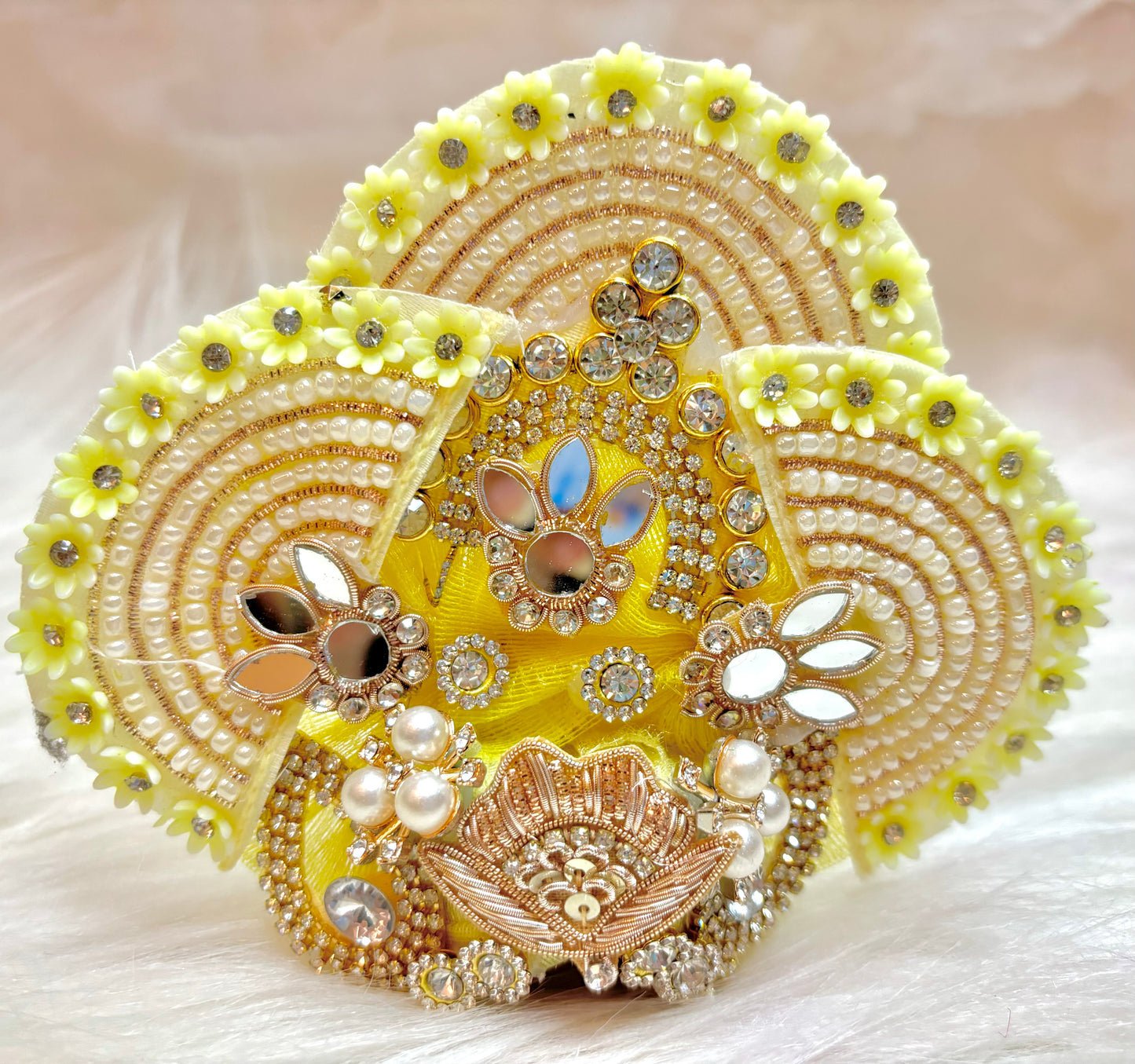 Pastel Lemon Yellow Heavy Laddu Gopal Dress