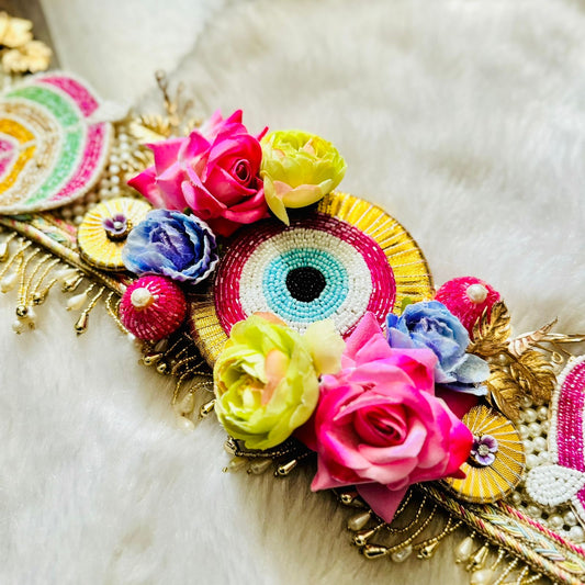 Luxe - Pink Evil Eye with Pearls Toran