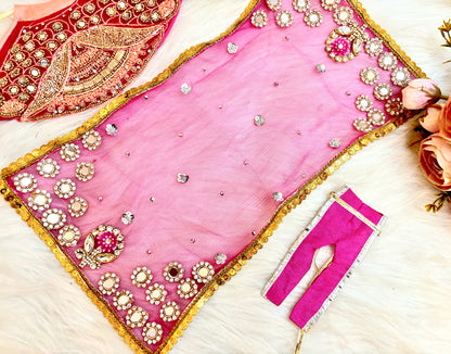 Mata Rani Pink Mirror Lehenga, choli & Duppatta - 3 piece set