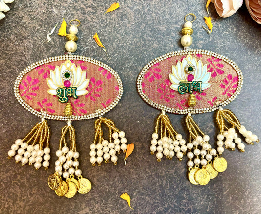 Pink Lotus Shubh Labh Hanging