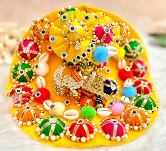 Navratri Special Yellow Mustard Laddu Gopal Dress