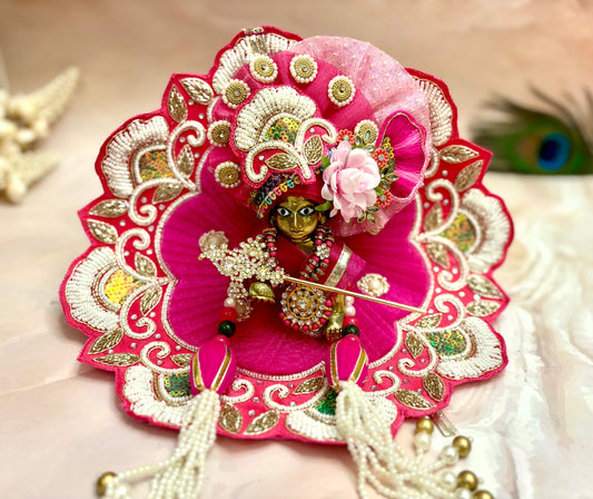 Pink Pearl & Sequence Laddu Gopal Dress