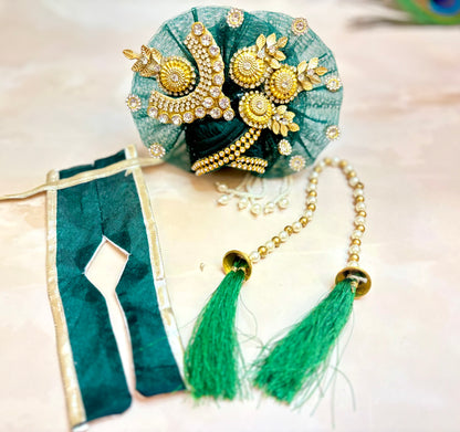 Bottle Green Jarkan Laddu Gopal Dress