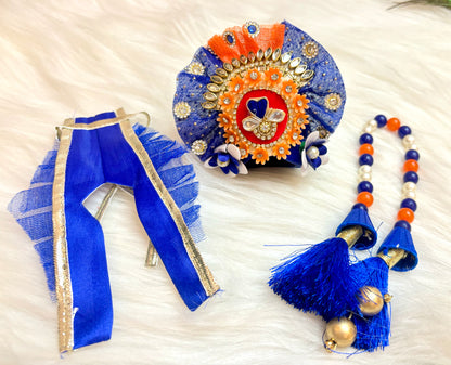 Luxe - Blue Pearl Hand Embroidered Laddu Gopal Dress (4 piece set)