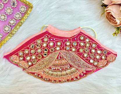 Mata Rani Pink Mirror Lehenga, choli & Duppatta - 3 piece set