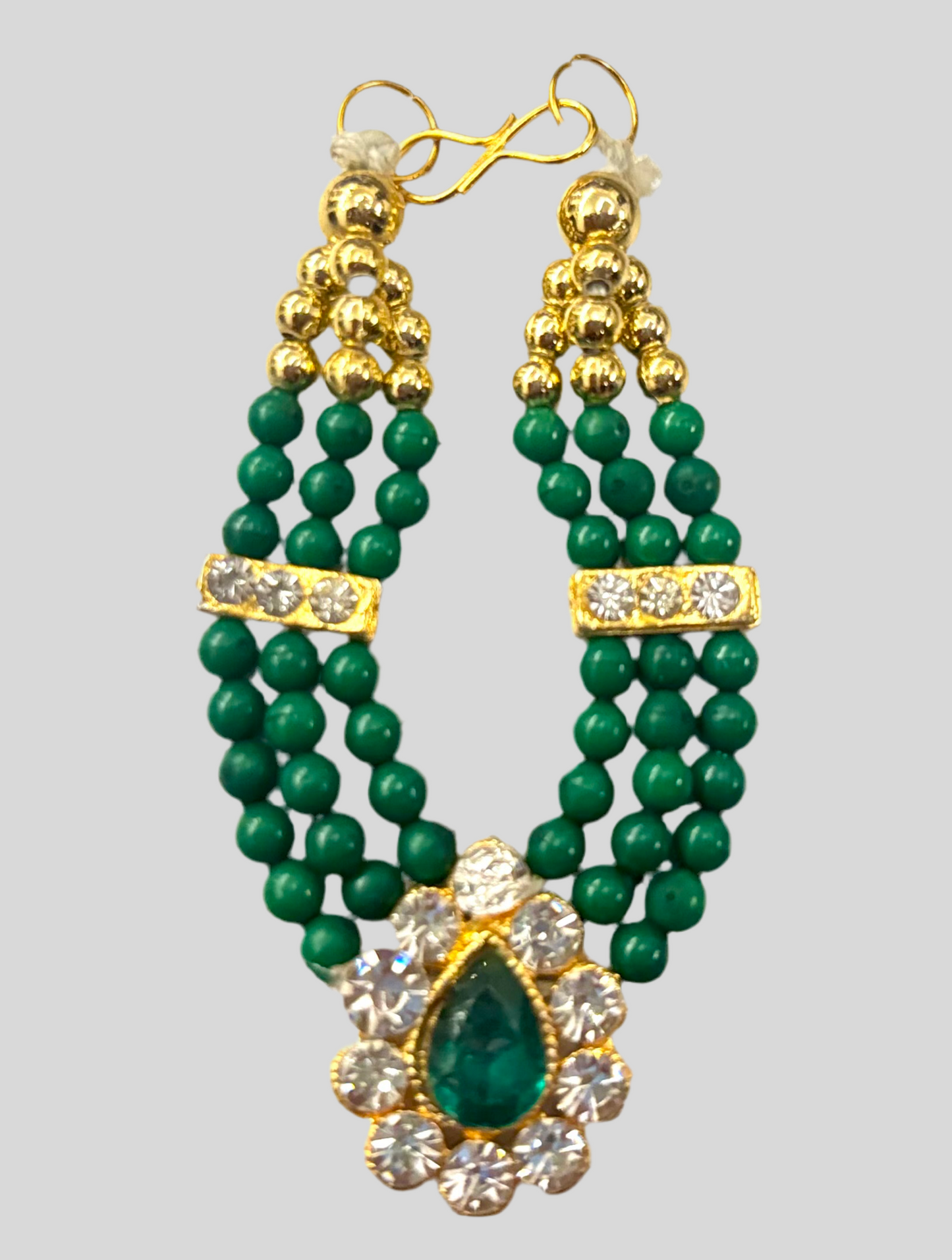 Dark Green Stone Necklace / Haar  for laddu gopal ji