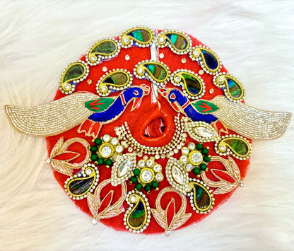 Red Peacock Laddu Gopal Dress