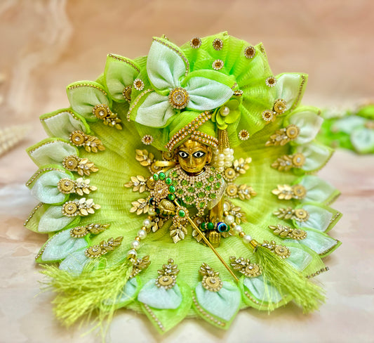 Pista Green Leaf Laddu Gopal Dress (4 piece set)